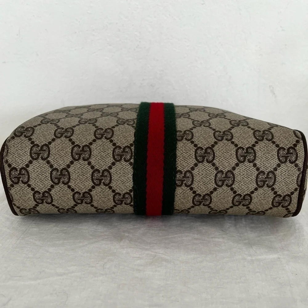 Rare Gucci GG Supreme Sherry Line Cosmetic Pouch Original Interior Late 70s-80